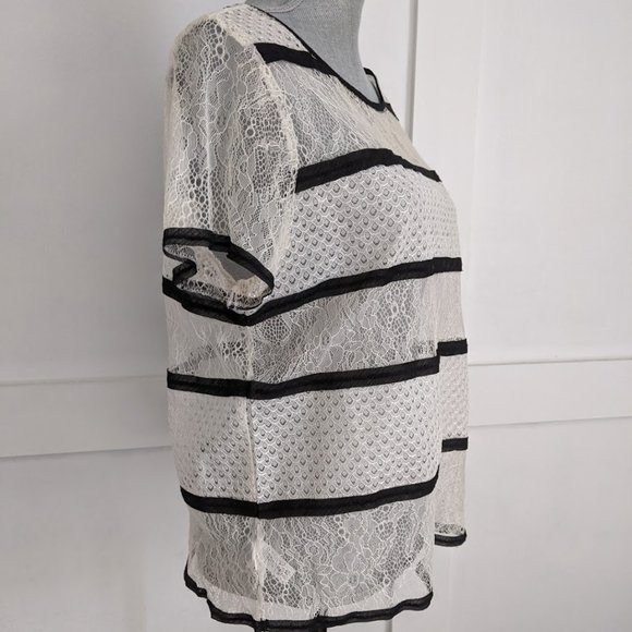 [Ann Taylor Loft] Lace Top - L - Picture 4 of 6